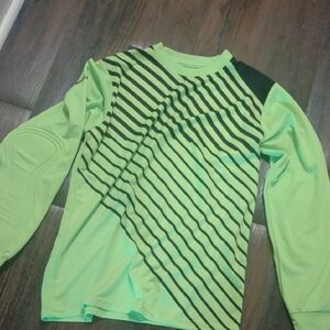 Green and Black Striped Long Sleeve Shirt